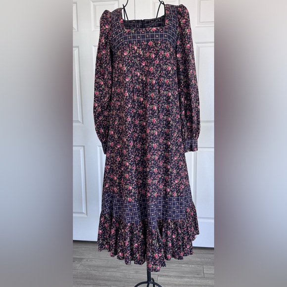 Vintage 1980’s Chic Long Sleeve Floral Dress - Picture 5 of 11